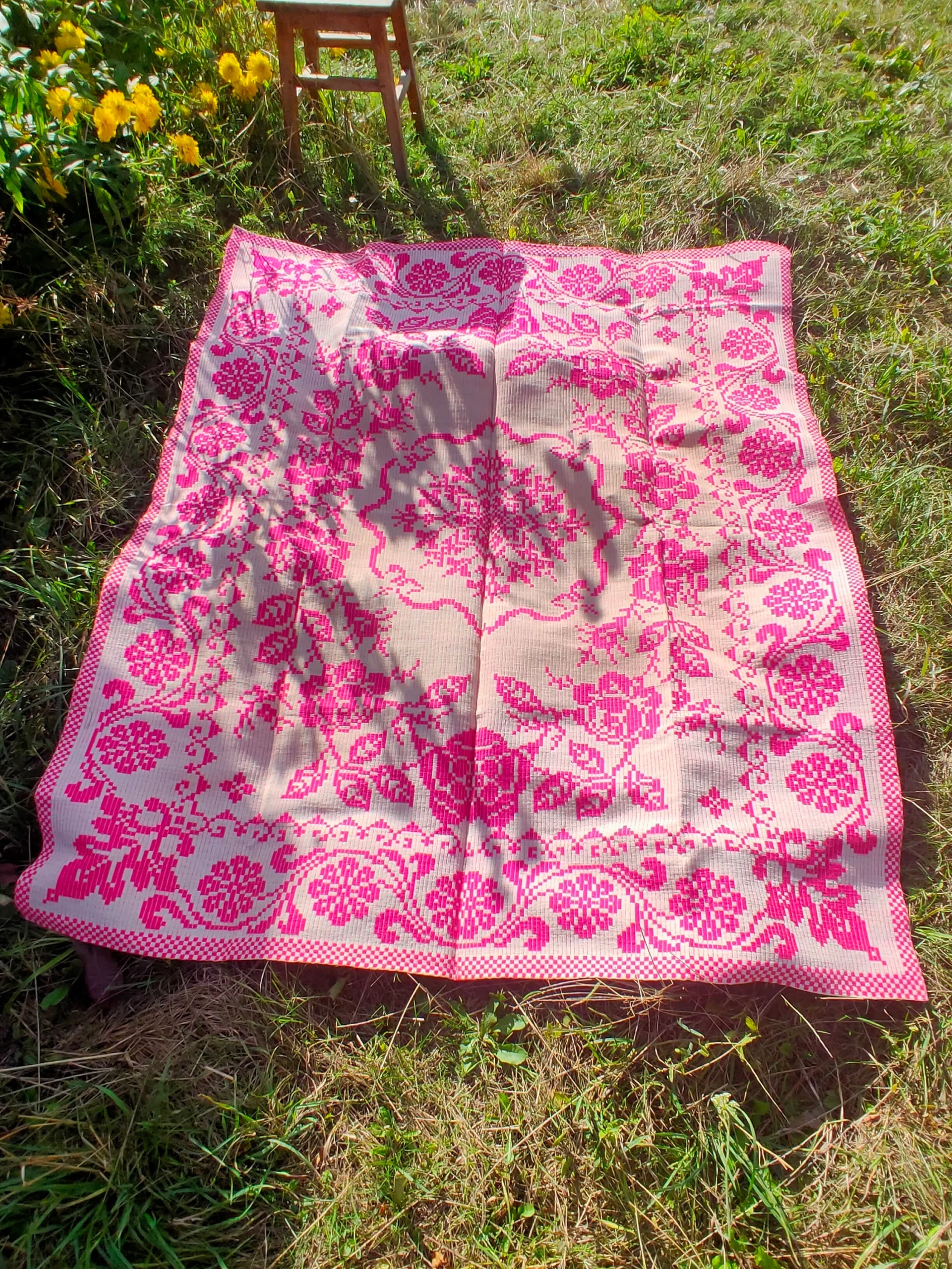 pink barbie bedcover - traditional carpet made on loom