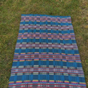 1980s |Polish Handmade Gift Vintage tapestry rainbow frequency Handwoven wool Rug Bedcover Reel Slavic Art Antique Throw sacred wave checked