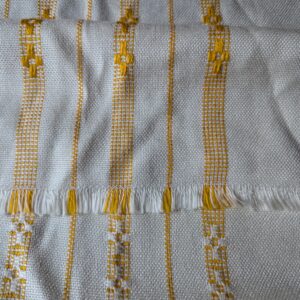 Hand-embroided hand-sown Slavic Table Cloth orange wool needlepoint polish poland runner rug kitchen house warming traditional gift Orthodox