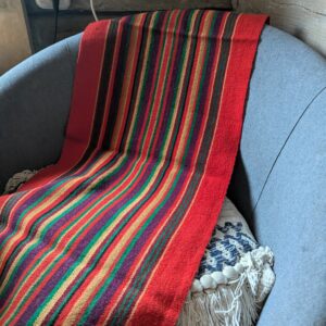 polish folk striped red textile
