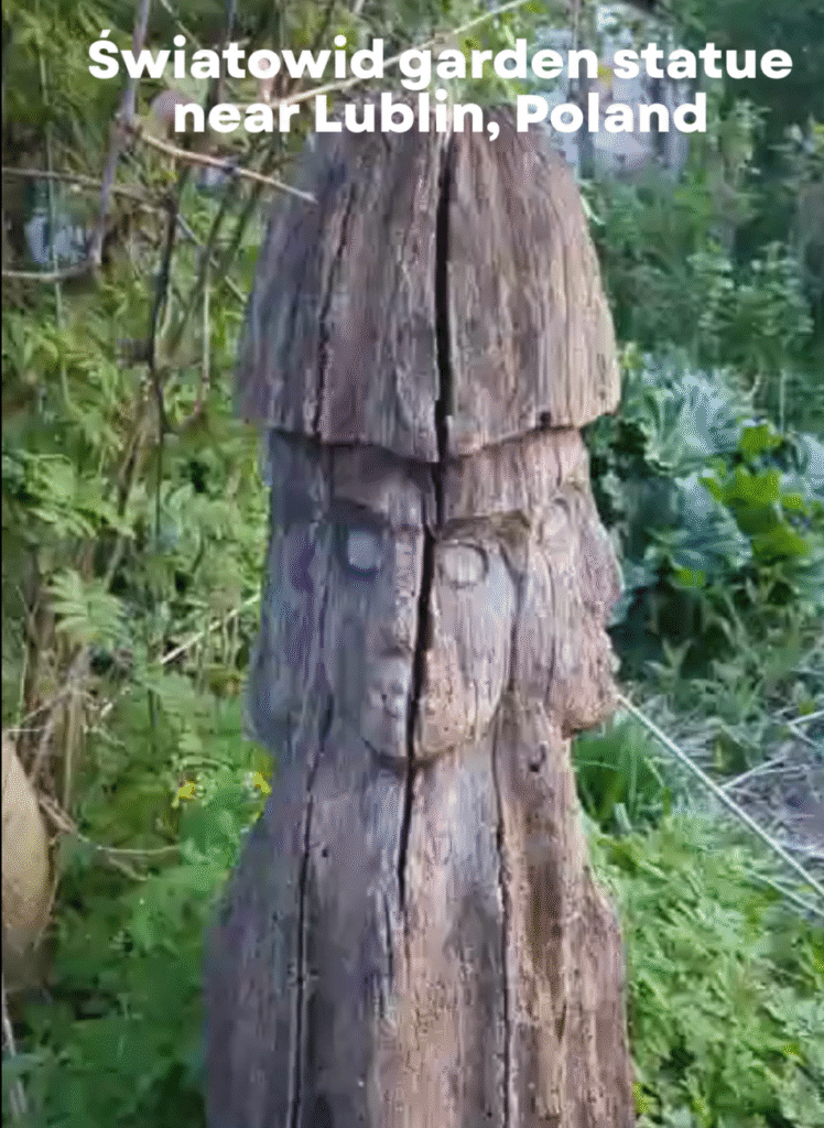 wooden pagan god statue slavic deity