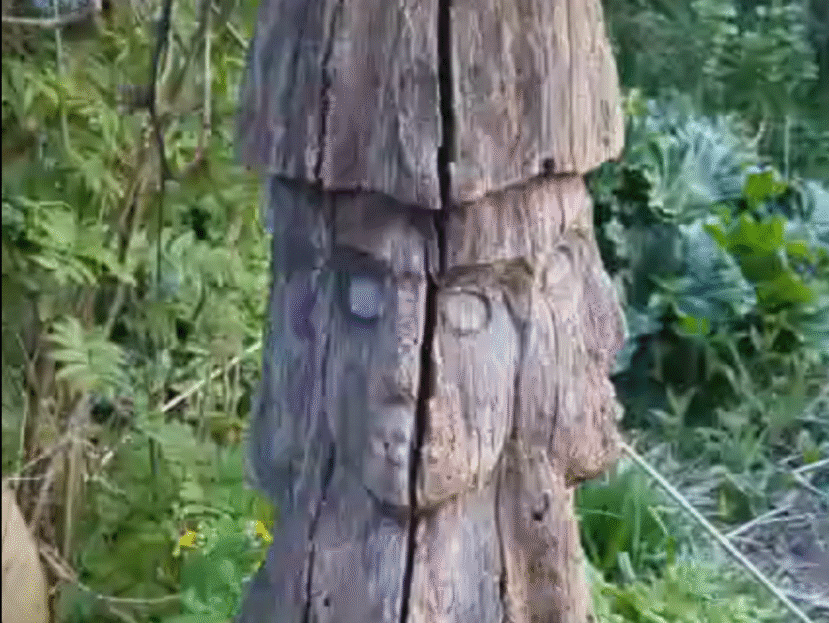 wooden pagan god statue slavic deity